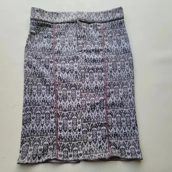 Xoxo Collection Womens Juniors Brown Stretch Pencil Skirt Danask Print Sz 7/8 - Picture 1 of 10